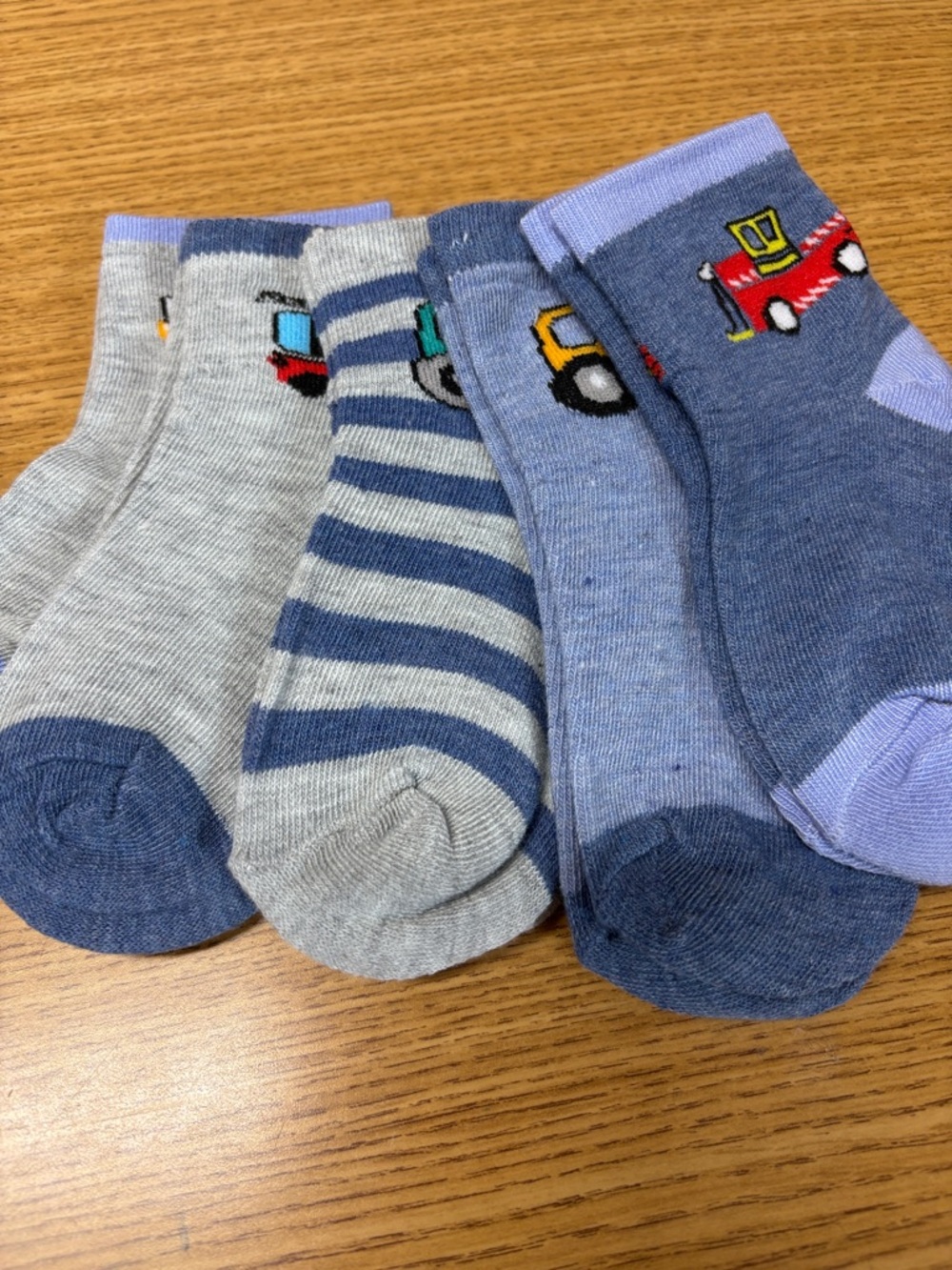 Boys' Blue & Gray Vehicle Crew Socks - 5-Pack